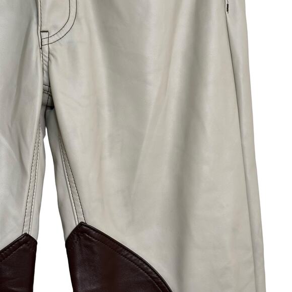 Still Here Vegan Leather Tate Straight Pants in Oxford Bone sz 24 $350 - Picture 6 of 12